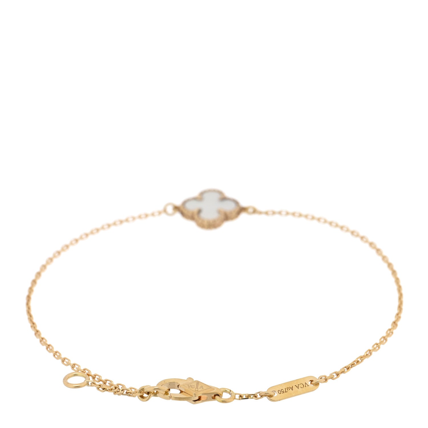 Van Cleef & Arpels 18K Yellow Gold Mother of Pearl Sweet Alhambra Bracelet 2 of 4
