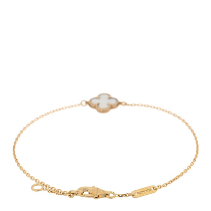 Van Cleef & Arpels 18K Yellow Gold Mother of Pearl Sweet Alhambra Bracelet 2 of 4