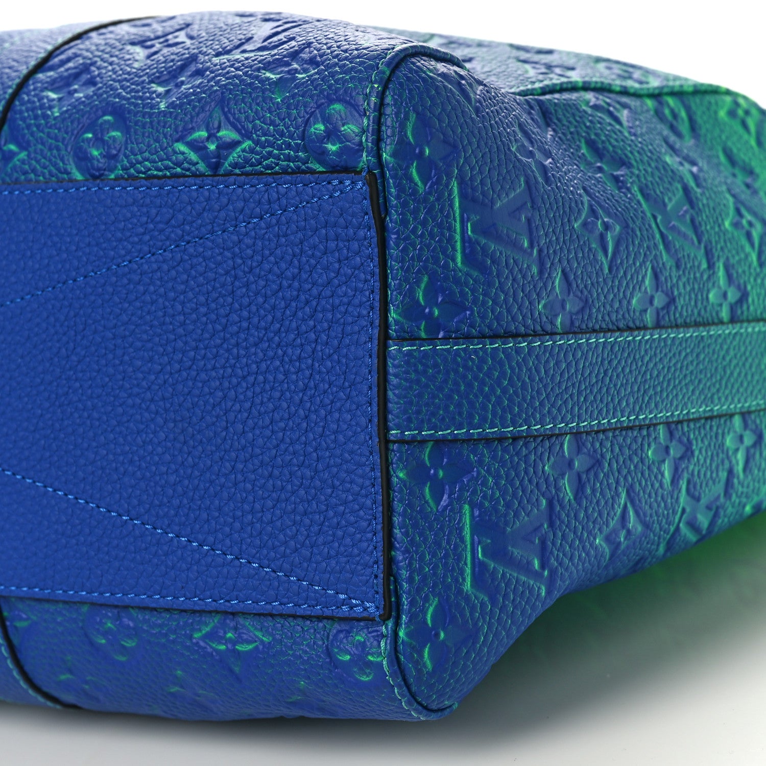 Louis Vuitton Taurillon Illusion Keepall Tote Bleu Vert 8 of 8