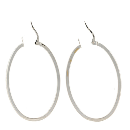 Roberto Coin 18K White Gold Oval Hoop Earrings 3 of 4