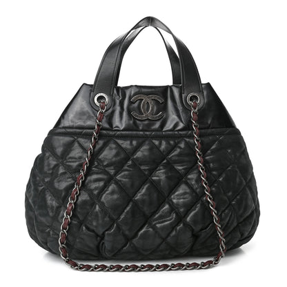 Chanel Iridescent Calfskin Quilted Large In The Mix Tote Black 1 of 4