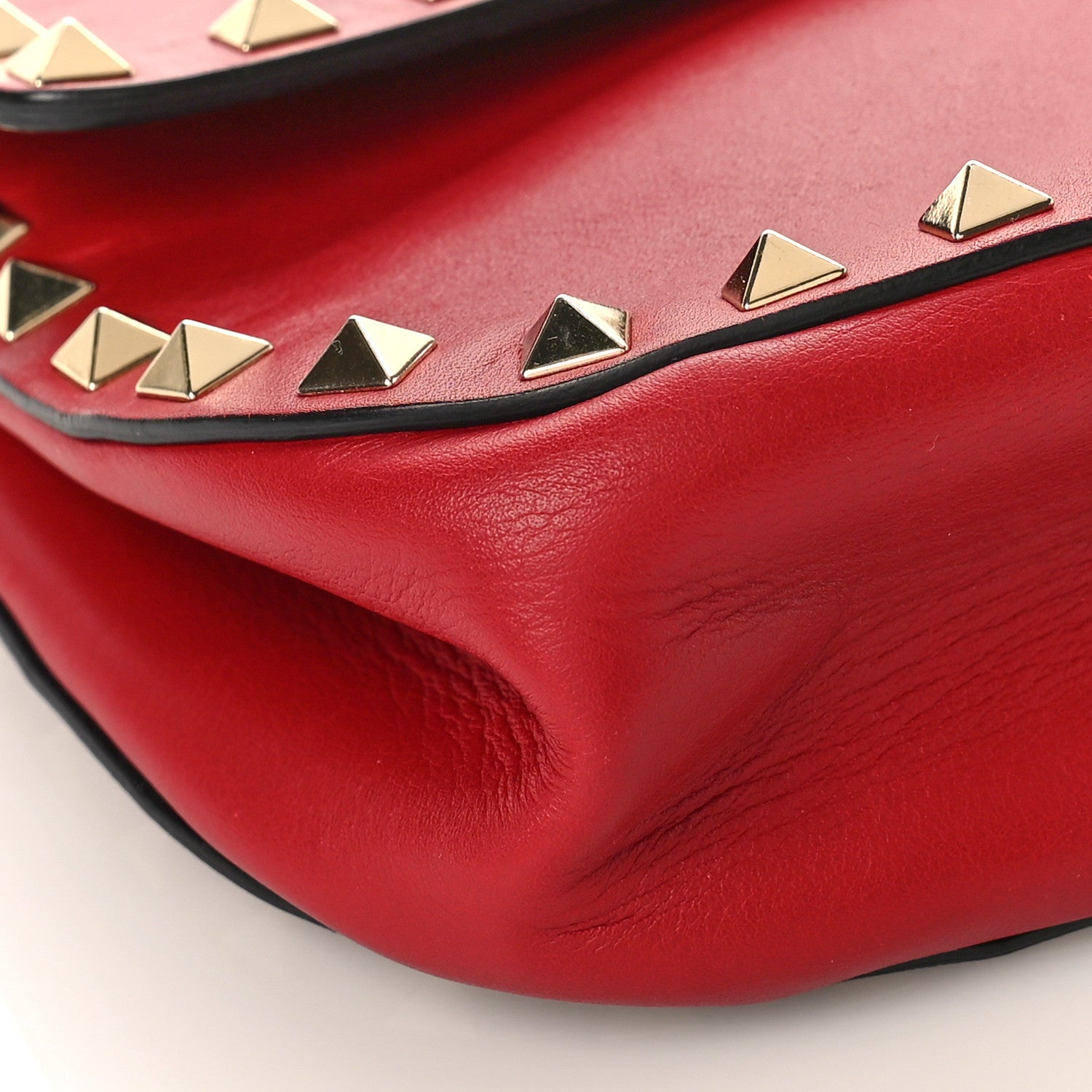 Valentino Garavani Vitello Mini Rockstud Crossbody Saddle Bag Red 7 of 8