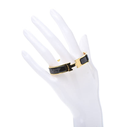 Hermes Enamel Narrow Clic Clac H Bracelet PM Black 2 of 5