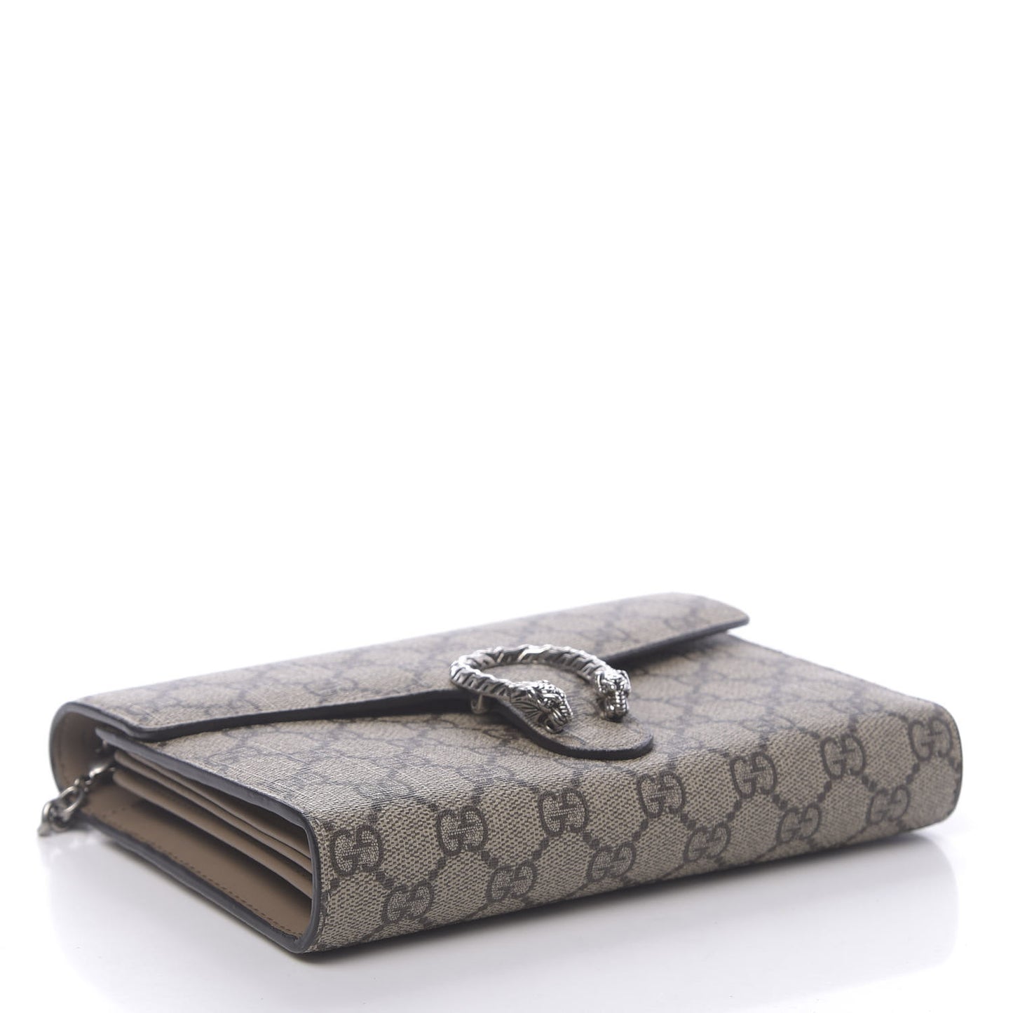 GG Supreme Monogram Mini Dionysus Chain Wallet Beige Taupe