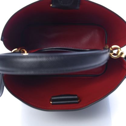 Prada Saffiano Cuir Medium Panier Bucket Bag Black Fuoco 5 of 9