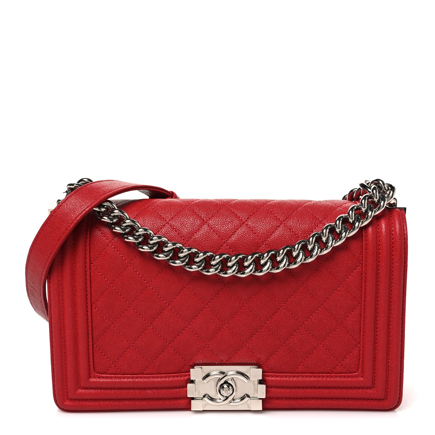 Chanel Caviar Quilted Medium Boy Flap Red 1 of 11