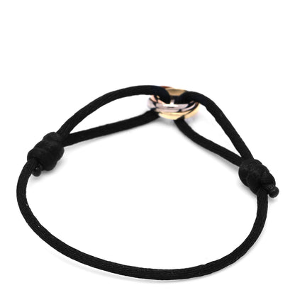 Cartier 18K Pink Yellow White Gold Trinity Adjustable Cord Bracelet Black 4 of 7