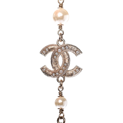 Chanel Pearl CC Necklace Light Gold 4 of 5
