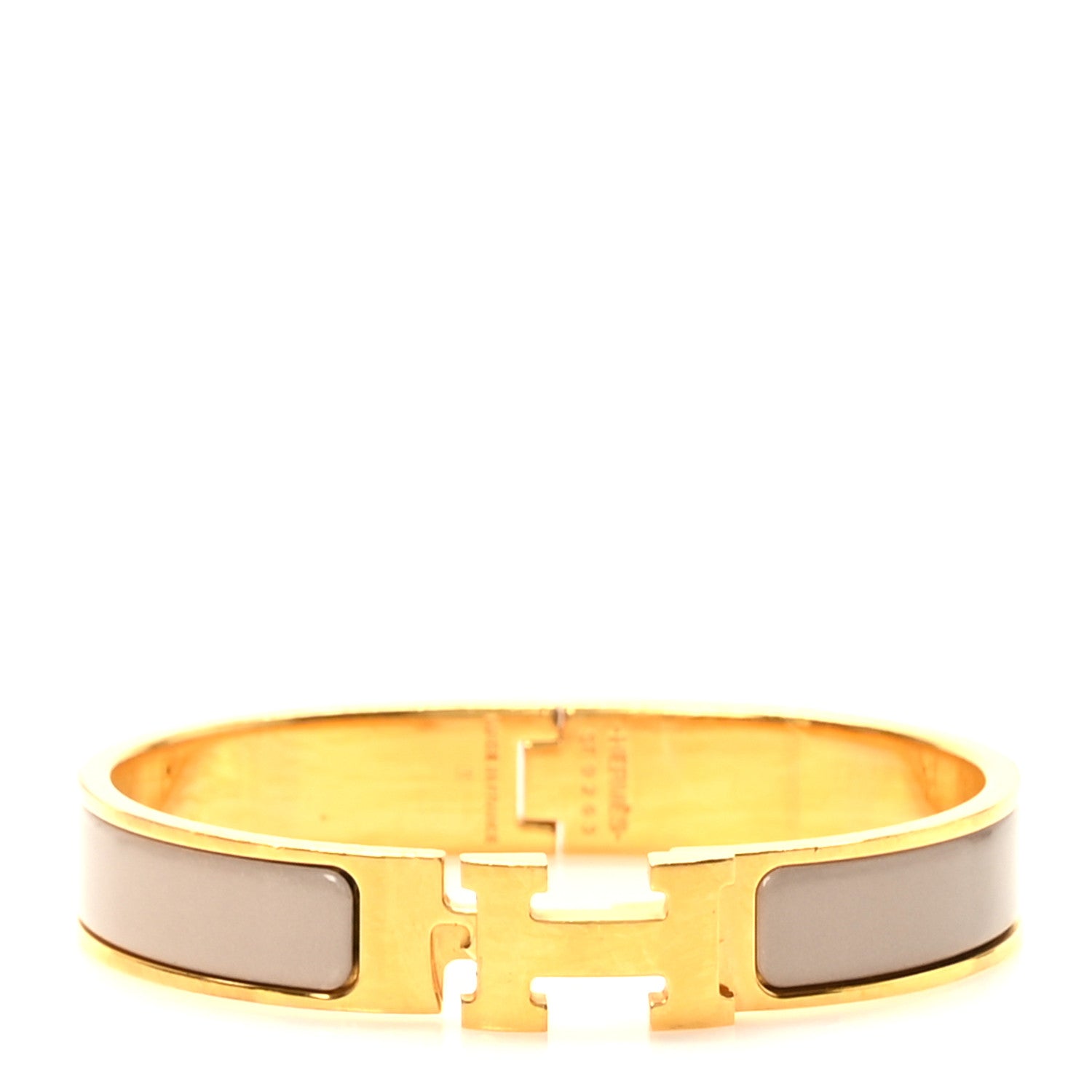 Hermes Enamel Narrow Clic Clac H Bracelet GM Marron Glace 1 of 7