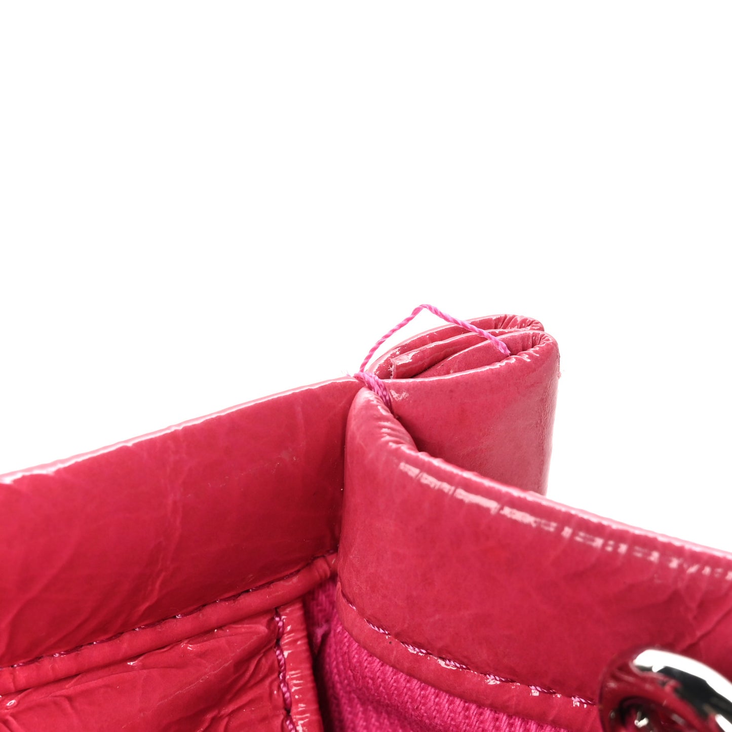 Shiny Crinkled Calfskin The Tote Bag Pink