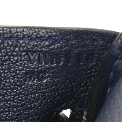 Hermes Togo Shiny Niloticus Crocodile Birkin Touch 30 Bleu Nuit 7 of 10