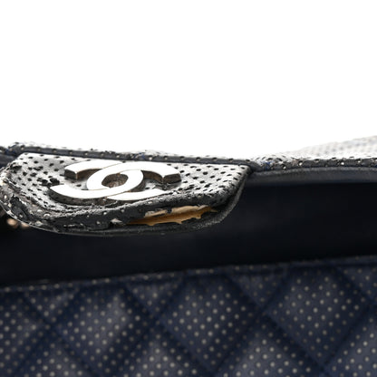 Chanel Lambskin Perforated Jumbo Single Flap Blue 19 of 19