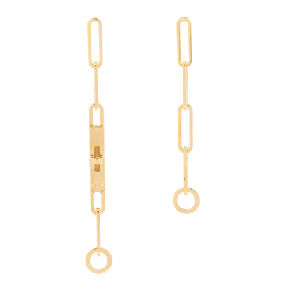 Hermes 18K Yellow Gold TPM Kelly Chaine Earrings 1 of 3