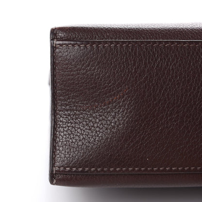 Hermes Evergrain Kelly Pochette Clutch Havane 24 of 24