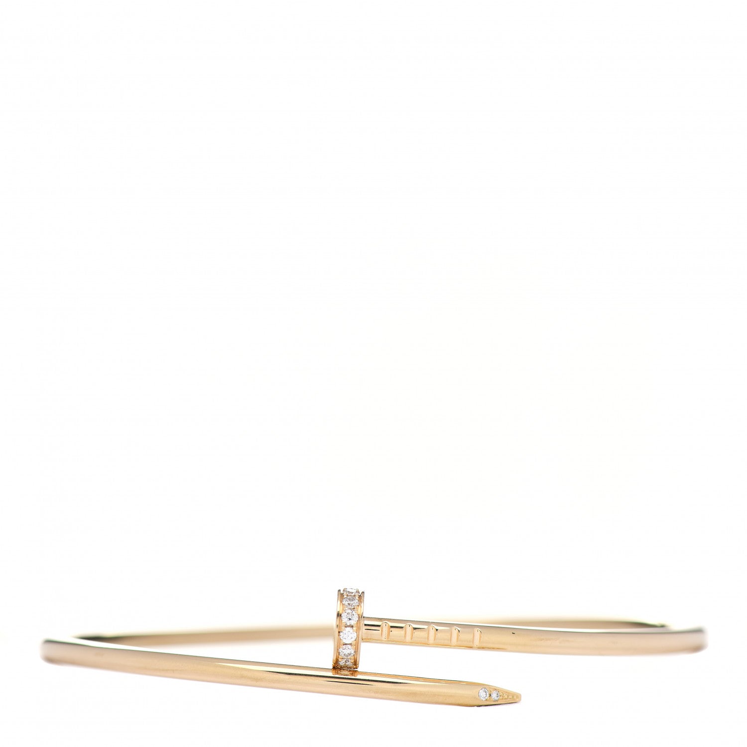 Cartier 18K Yellow Gold Diamond Small Juste Un Clou Bracelet 17 1 of 5