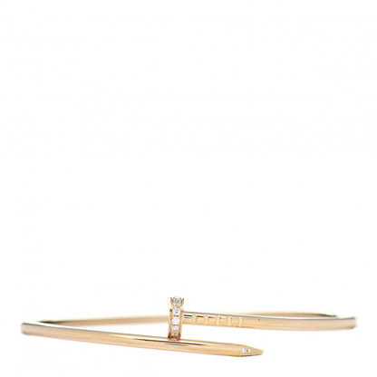Cartier 18K Yellow Gold Diamond Small Juste Un Clou Bracelet 17 1 of 5