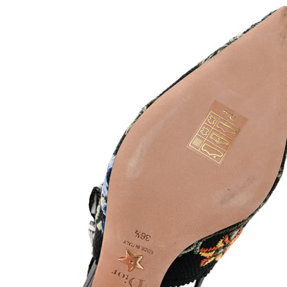 Christian Dior Ribbon Petites Fleurs Embroidered J'Adior Slingback Pumps 36.5 Black 12 of 13