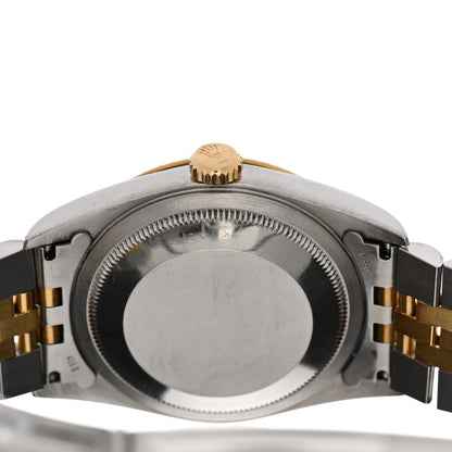 Rolex Stainless Steel 18K Yellow Gold 36mm Oyster Perpetual Datejust Watch White Roman 16233 4 of 4