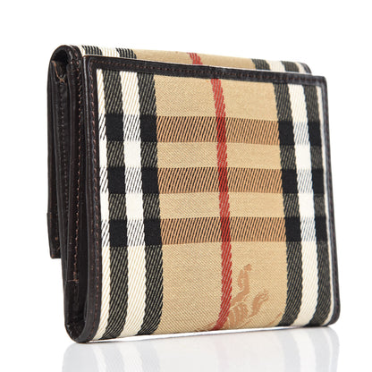Burberry Haymarket Check Compact Wallet Chocolate 3 of 11