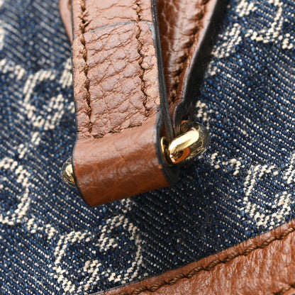 Gucci New Denim GG Monogram Medium Ophidia Shopping Tote Blue Tea Cuir 11 of 11