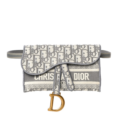 Christian Dior Oblique Slim Saddle Pouch Grey 1 of 11