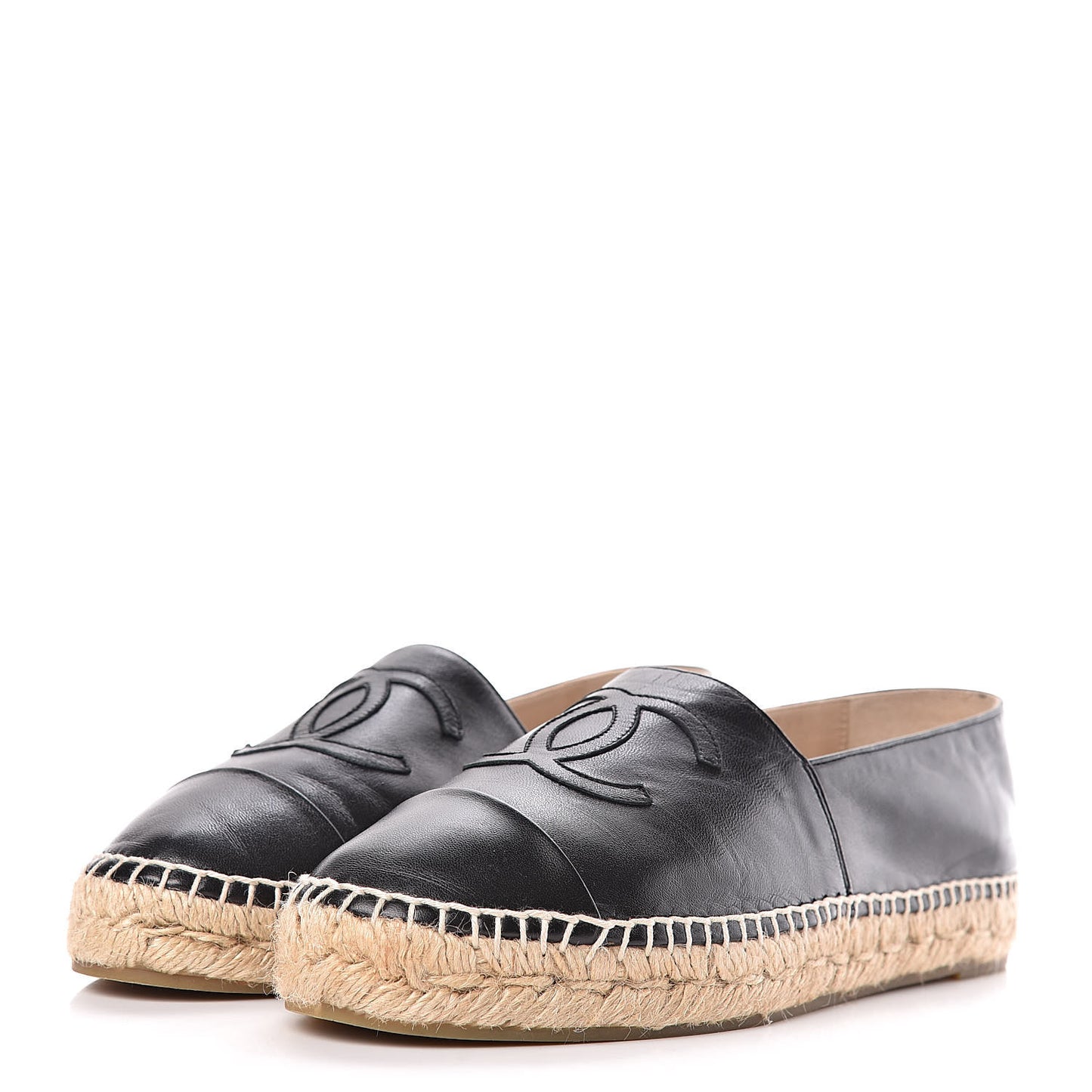 Lambskin CC Espadrilles 40 Black