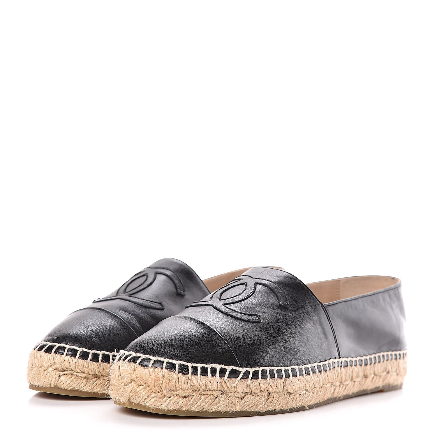 Chanel Lambskin CC Espadrilles 40 Black 3 of 12