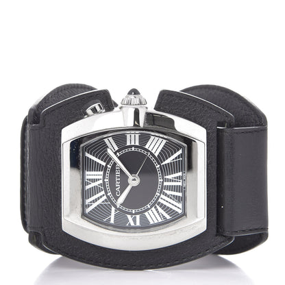Cartier Stainless Steel Calfskin Roadster Quartz Travel Alarm Clock Black 3 of 7