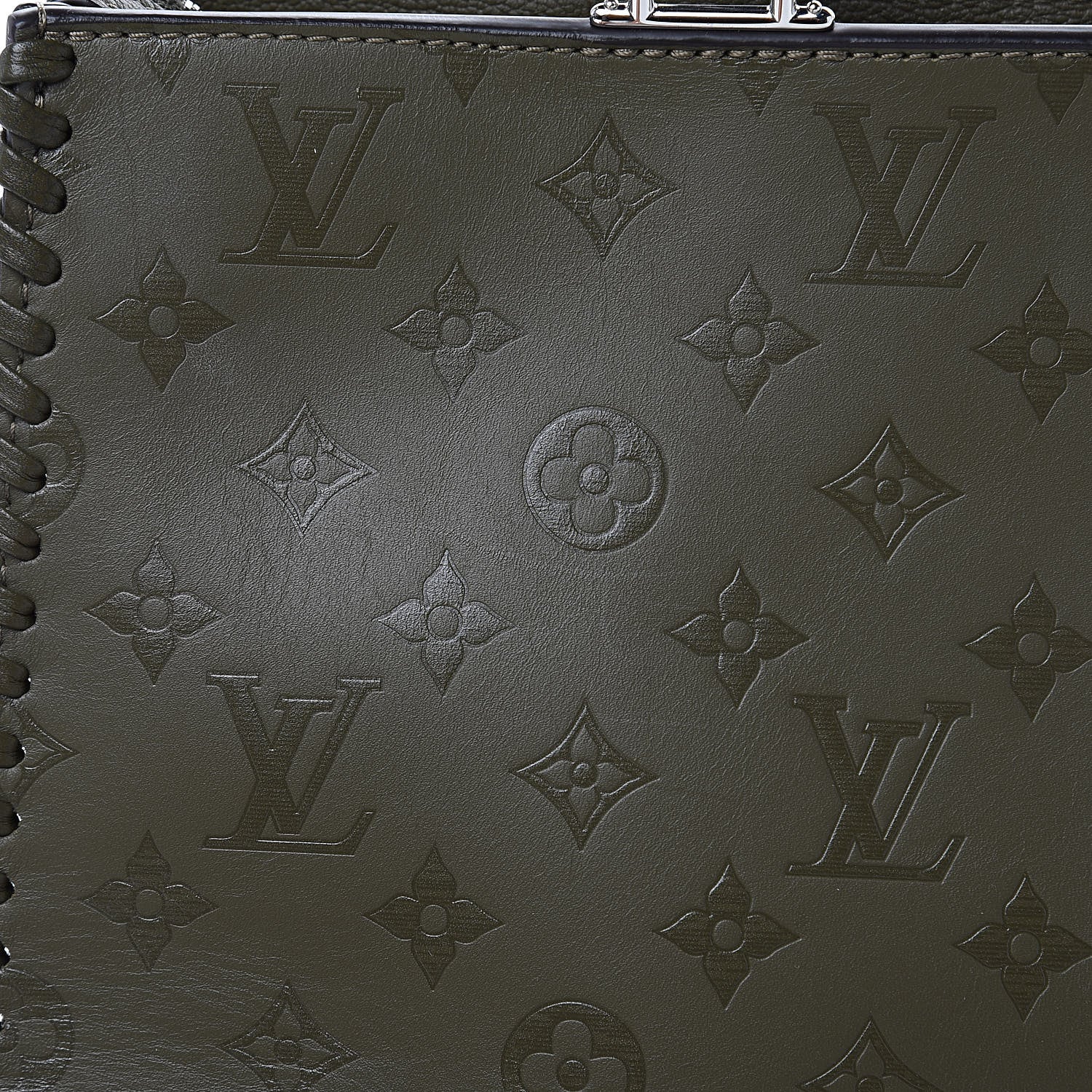Louis Vuitton Cuir Plume Monogram Very One Zipped Tote Green 9 of 9