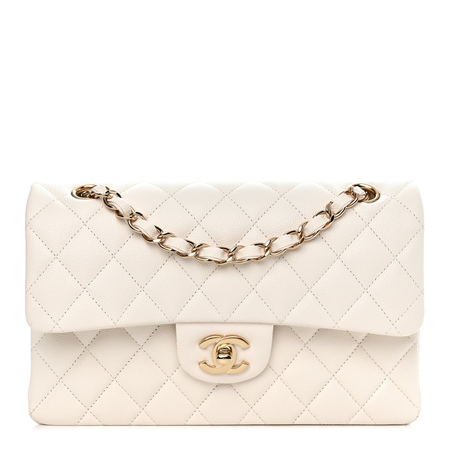 Chanel Caviar Quilted Small Double Flap White 1 of 11