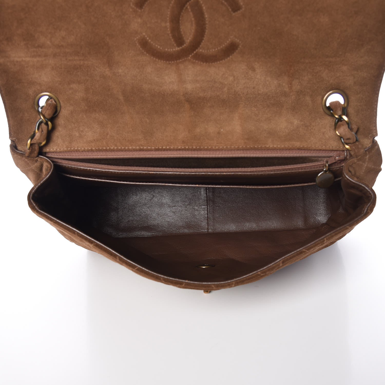 Chanel Suede Quilted Jumbo Single Flap Brown 5 of 21
