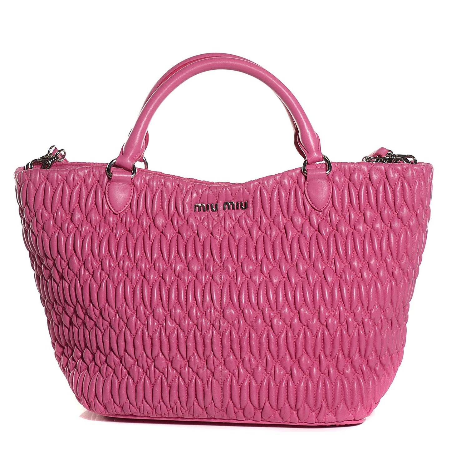 Nappa Matelasse Swarovski Crystal Tote Fuxia