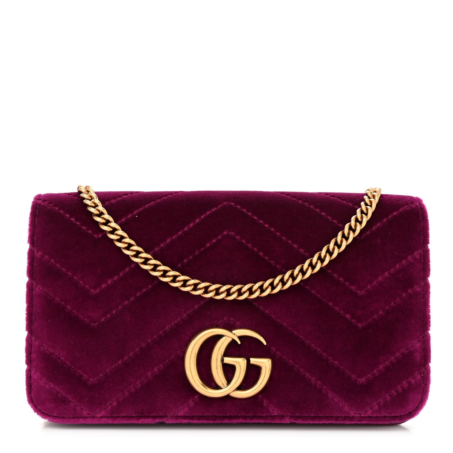 Velvet Matelasse GG Marmont Mini Bag Fuchsia Violet Cyclamen