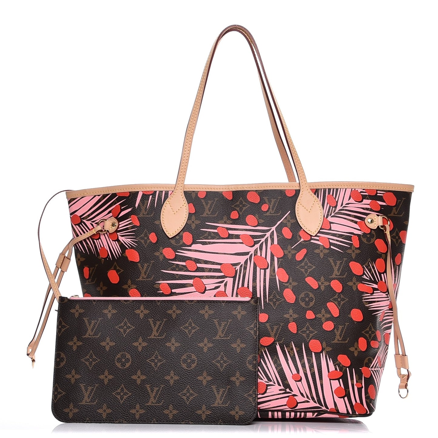 Monogram Jungle Dots Neo Neverfull MM Sugar Pink Poppy