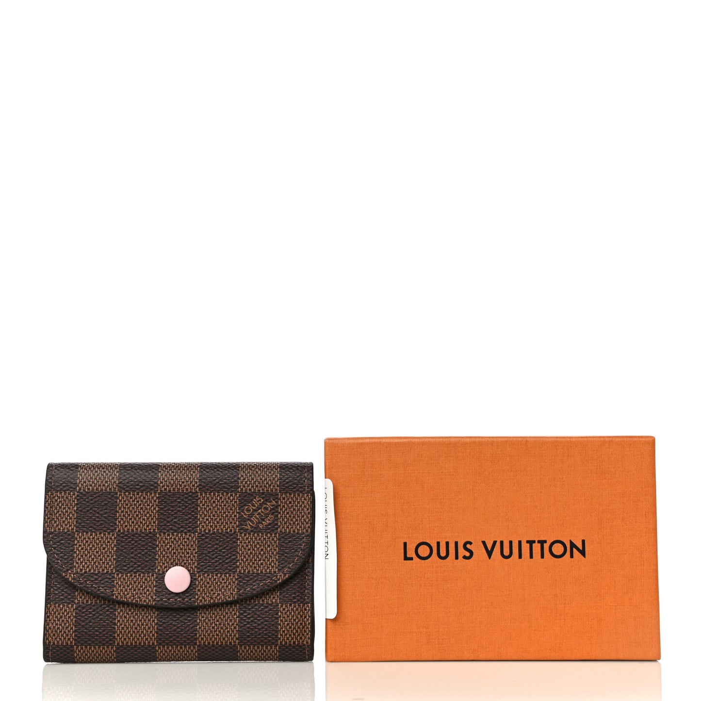 Damier Ebene Rosalie Coin Purse Rose Ballerine