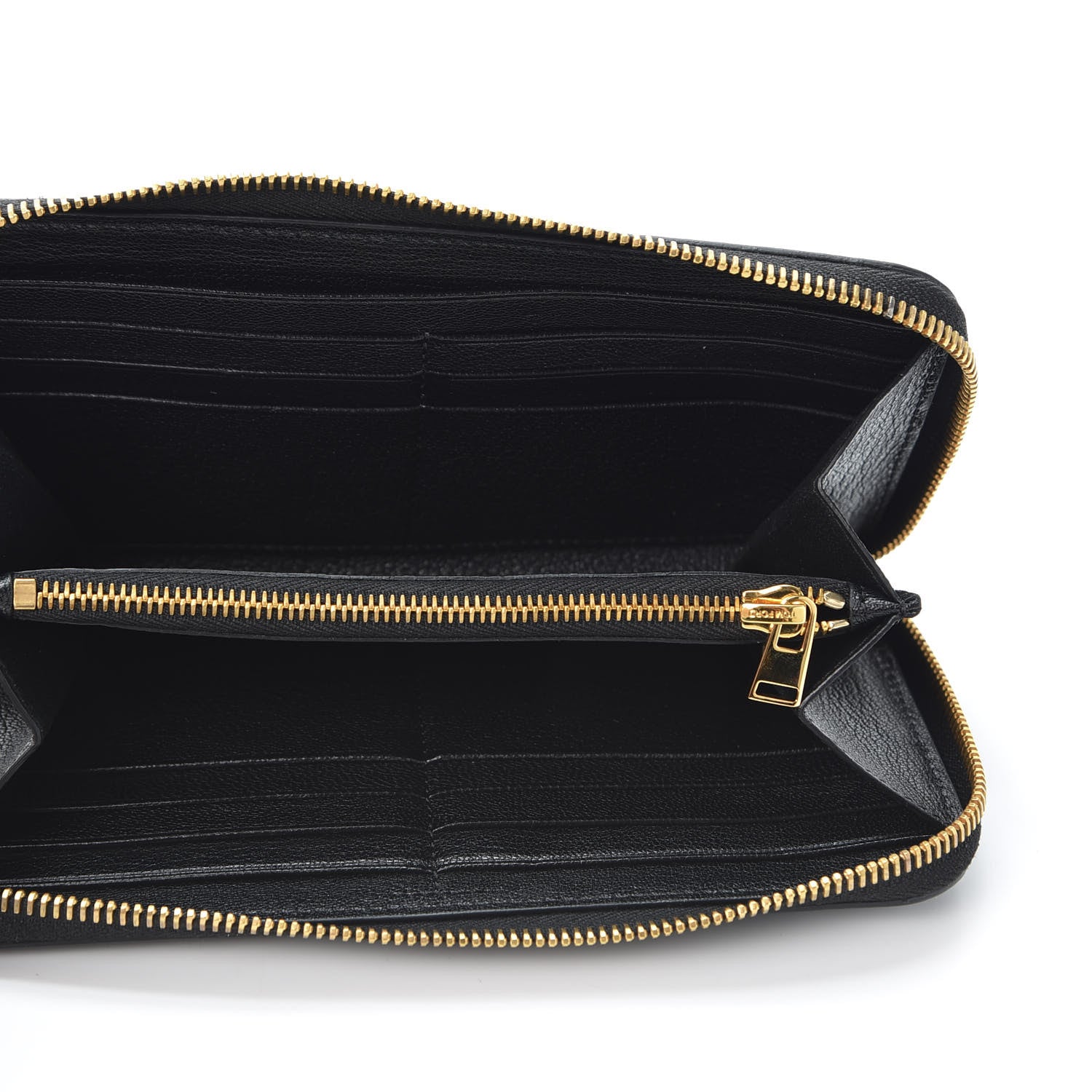 Tom Ford Calfskin TF Zip Around Wallet Black 4 of 7