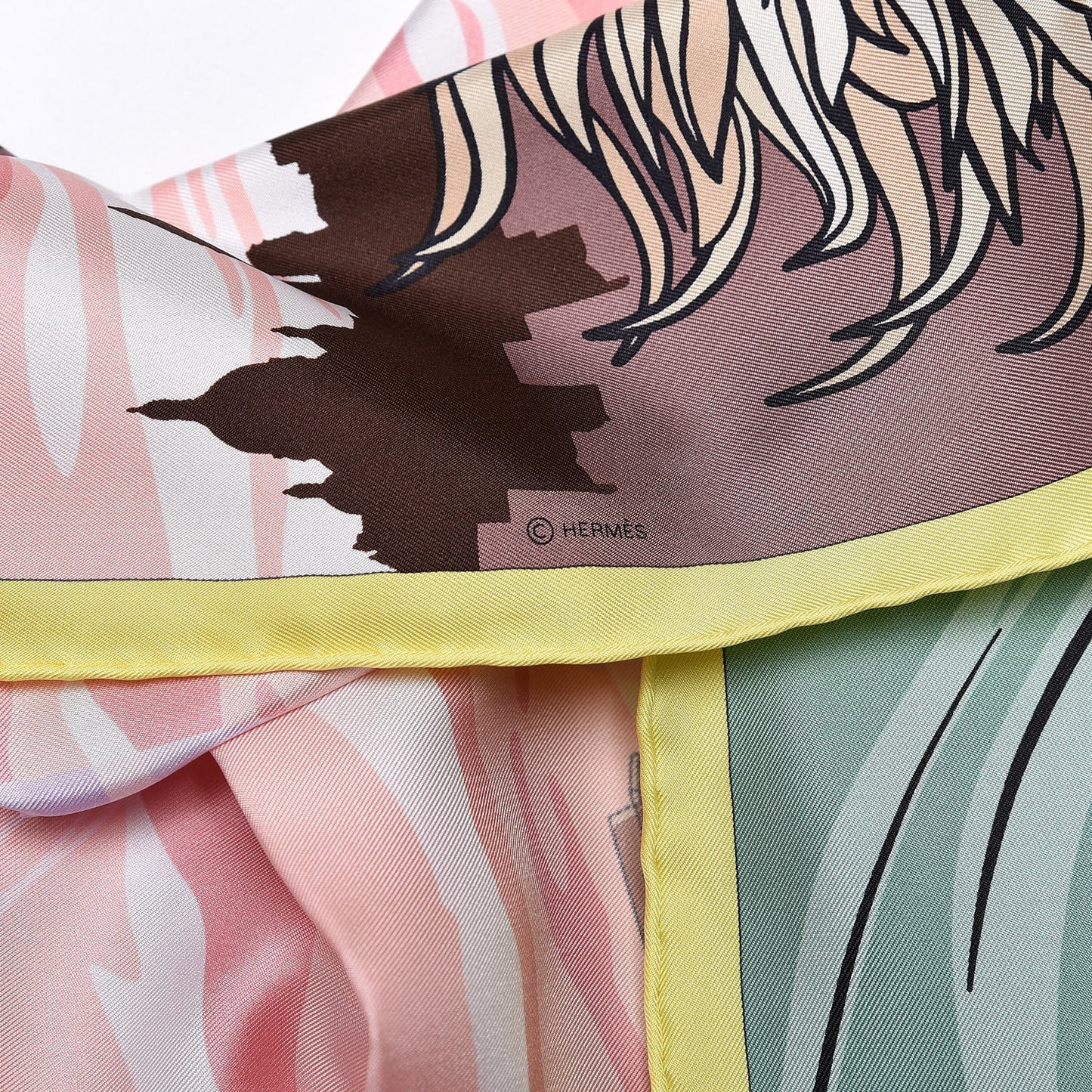 Silk Space Shopping Au Faubourg Scarf 90 Rose Taupe Jaune