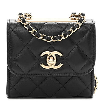 Chanel Lambskin Quilted Mini Trendy CC Chain Wallet Black 1 of 9