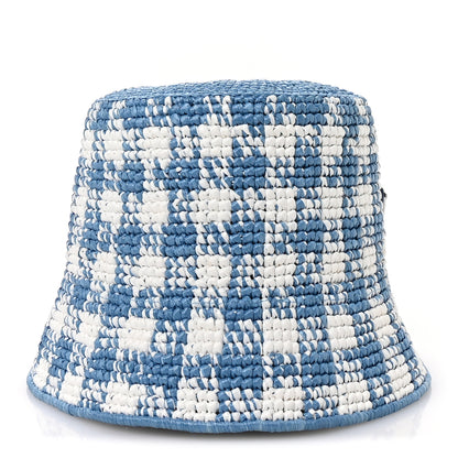 Prada Yarn Raffia Effect Crochet Triangle Bucket Hat S Celeste 4 of 8