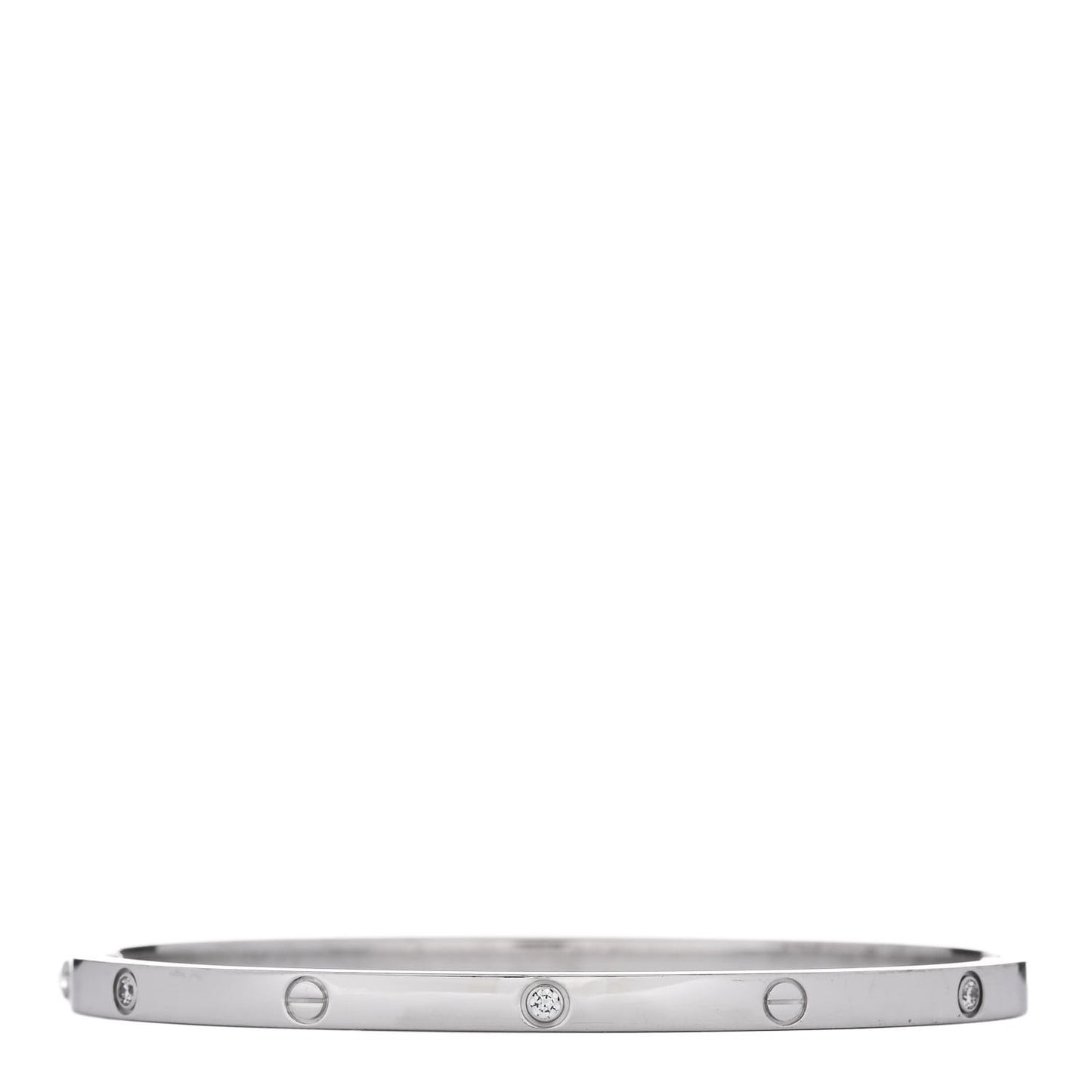 18K White Gold 6 Diamond Small LOVE Bracelet 17