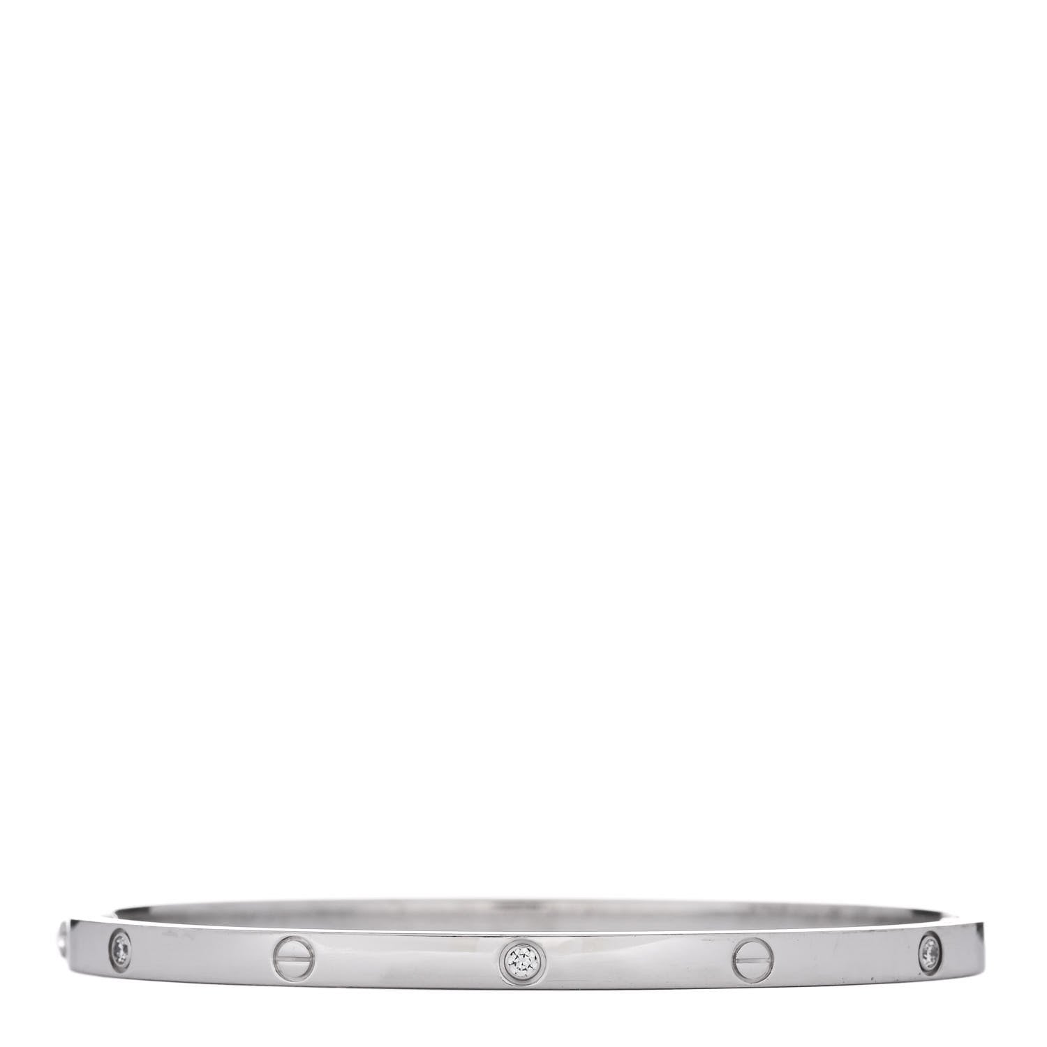Cartier 18K White Gold 6 Diamond Small LOVE Bracelet 17 1 of 8