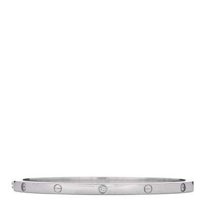 Cartier 18K White Gold 6 Diamond Small LOVE Bracelet 17 1 of 8