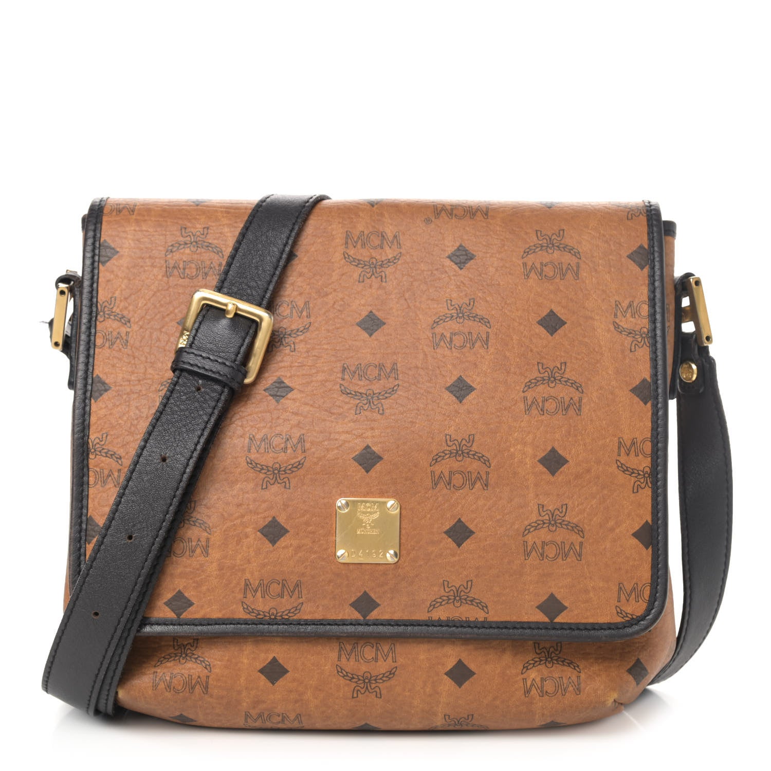 MCM Visetos Crossbody Flap Messenger Cognac 1 of 6