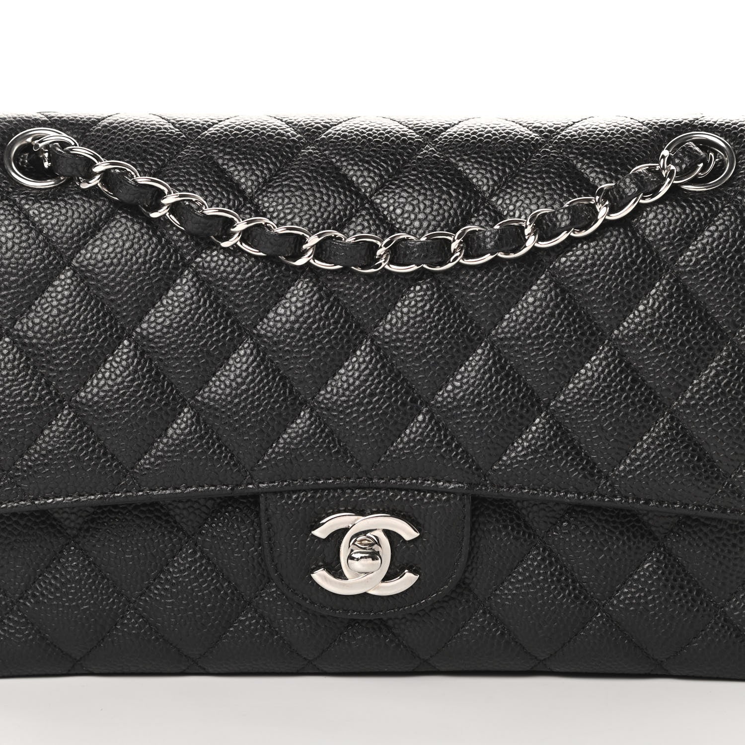 Chanel Caviar Quilted Medium Double Flap Black 9 of 12