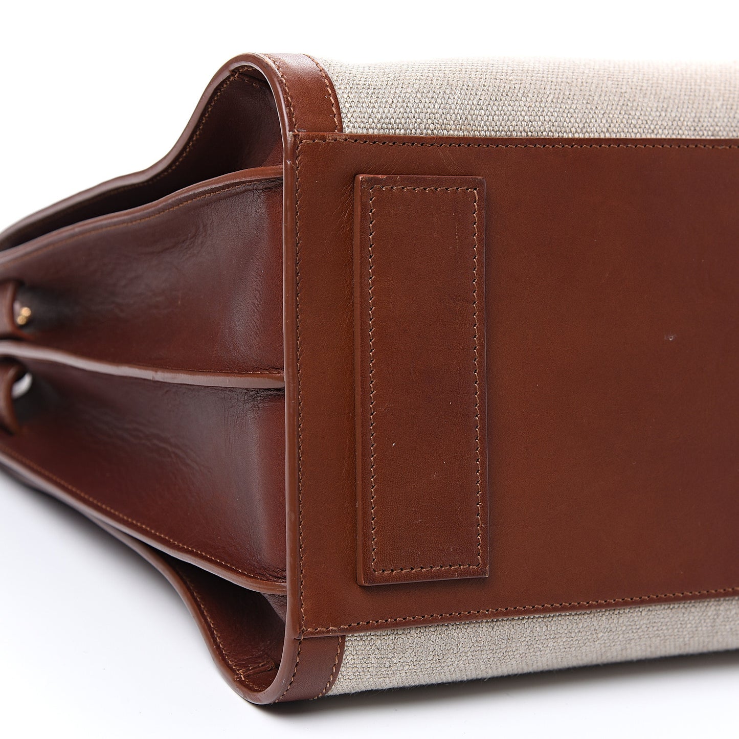 Linen Calfskin Medium Souple Sac De Jour Cognac