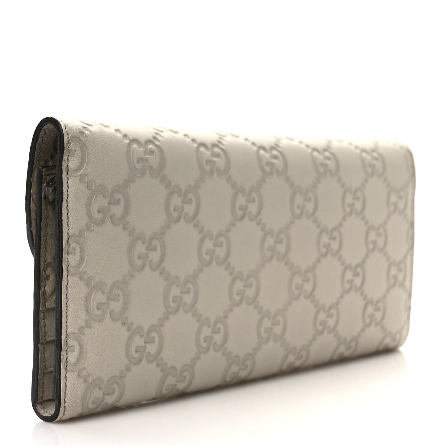 Guccissima Interlocking G Continental Wallet White