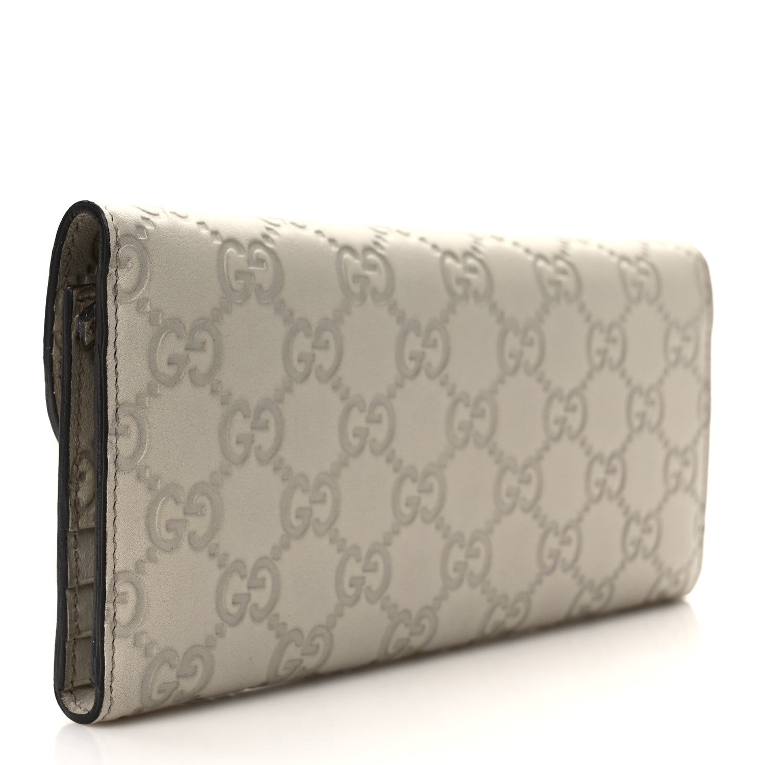 Gucci Guccissima Interlocking G Continental Wallet White 3 of 9