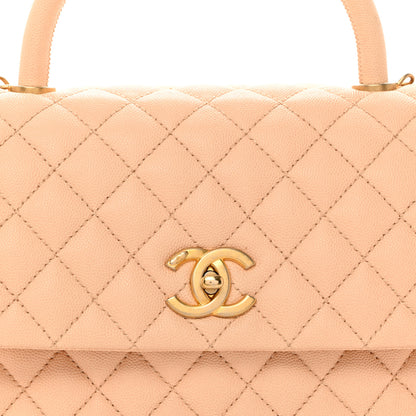 Chanel Caviar Quilted Medium Coco Handle Flap Light Beige 8 of 10