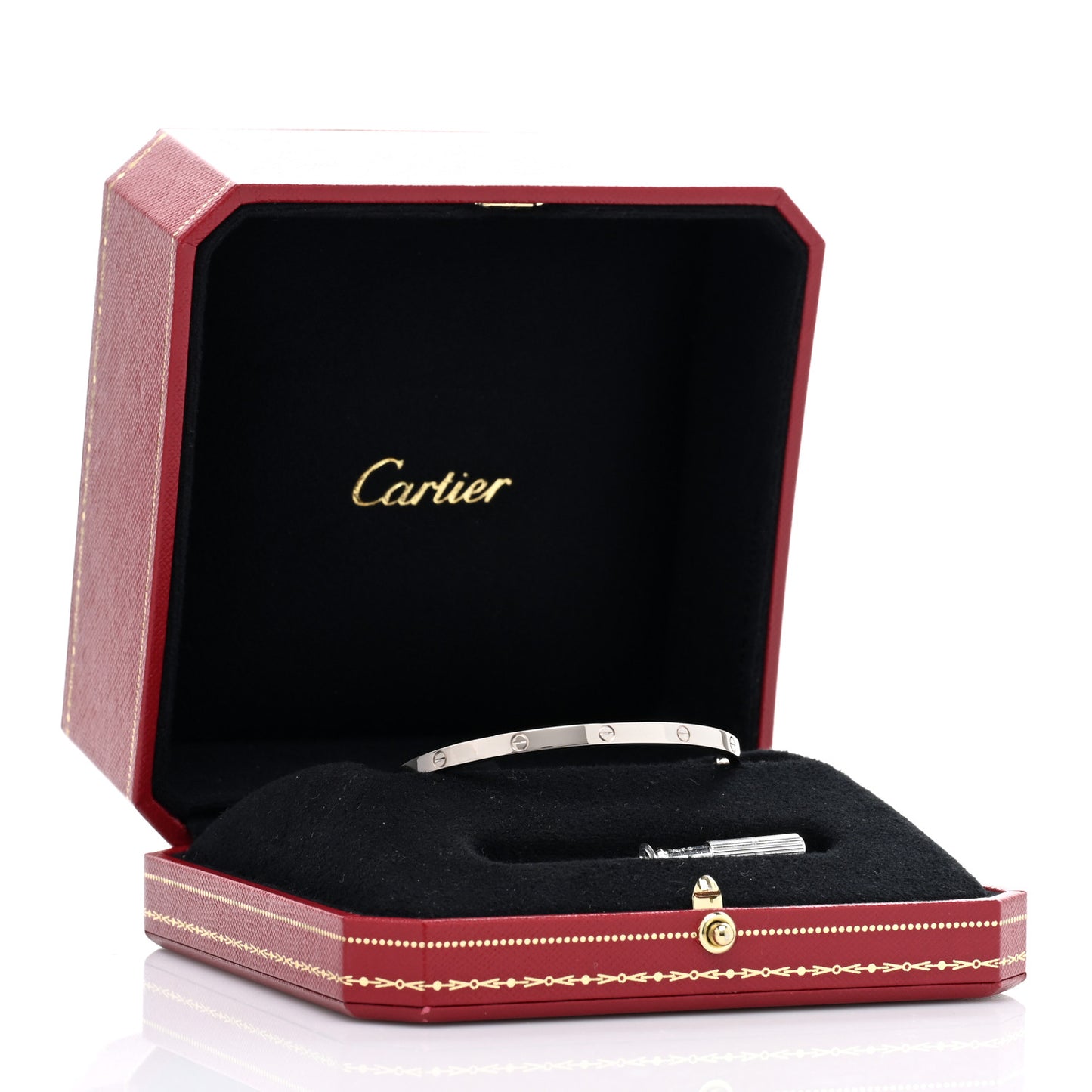 18K White Gold Small LOVE Bracelet 17