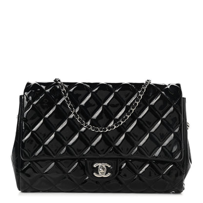 Chanel Patent Quilted Clutch with Chain Flap Black 1 of 9